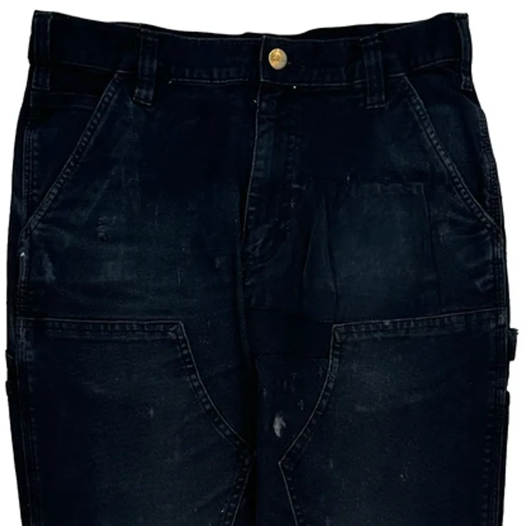 Carhartt Double Knee Carpenter Trousers - 30W 32L Black Cotton - Image 10