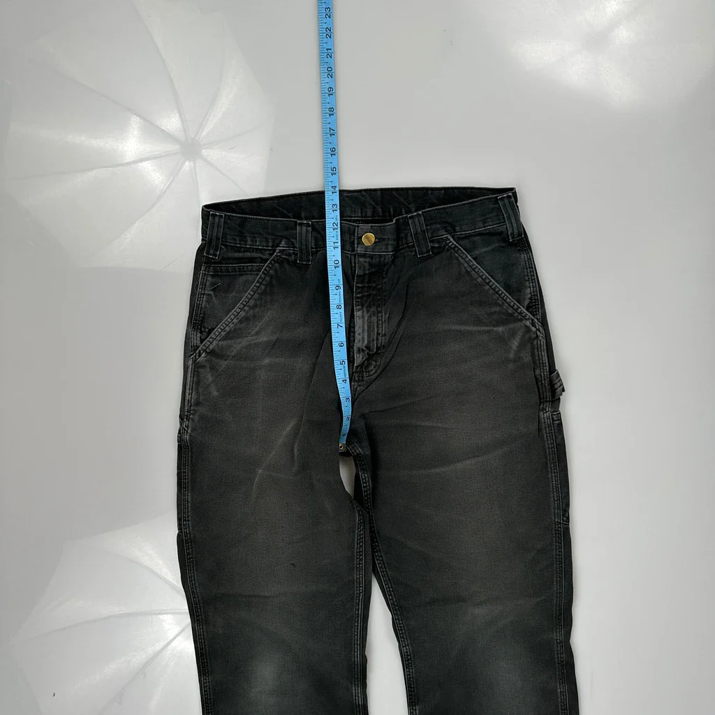 Carhartt Carpenter Trousers - 32W 31L Black Cotton - Image 4