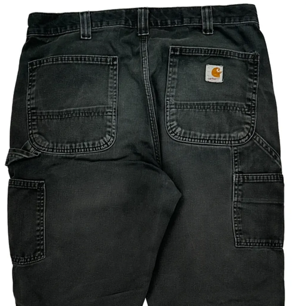 Carhartt Carpenter Trousers - 32W 31L Black Cotton - Image 7