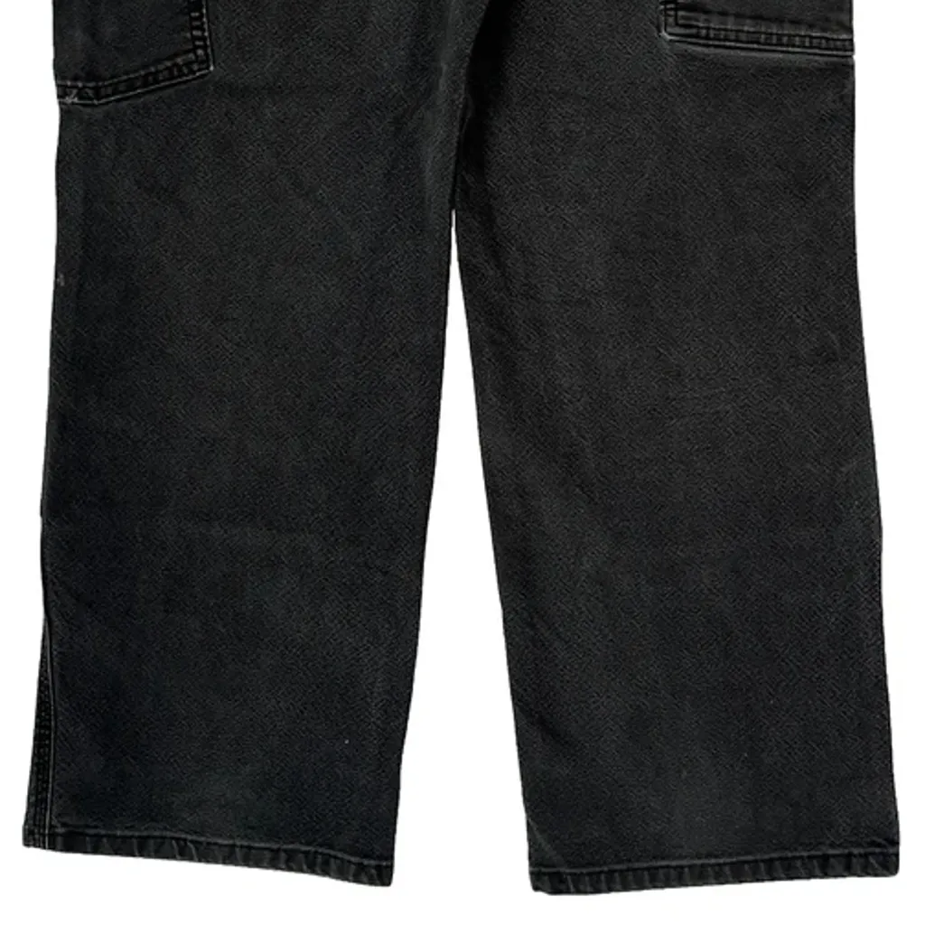 Carhartt Double Knee Carpenter Trousers - 32W 27L Black Cotton - Image 8