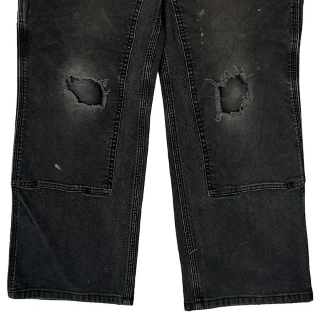 Carhartt Double Knee Carpenter Trousers - 32W 27L Black Cotton - Image 9