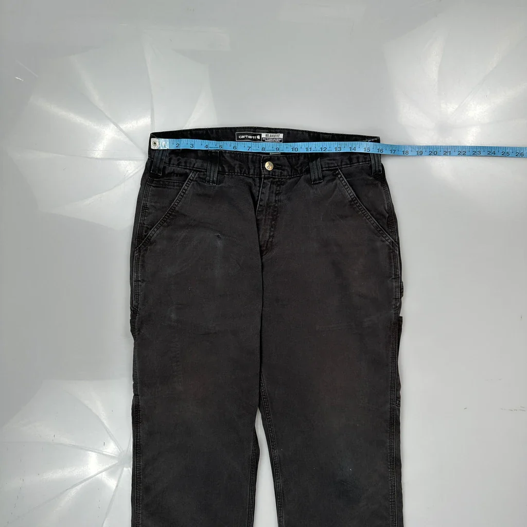 Carhartt Carpenter Trousers - 32W 30L Black Cotton - Image 3