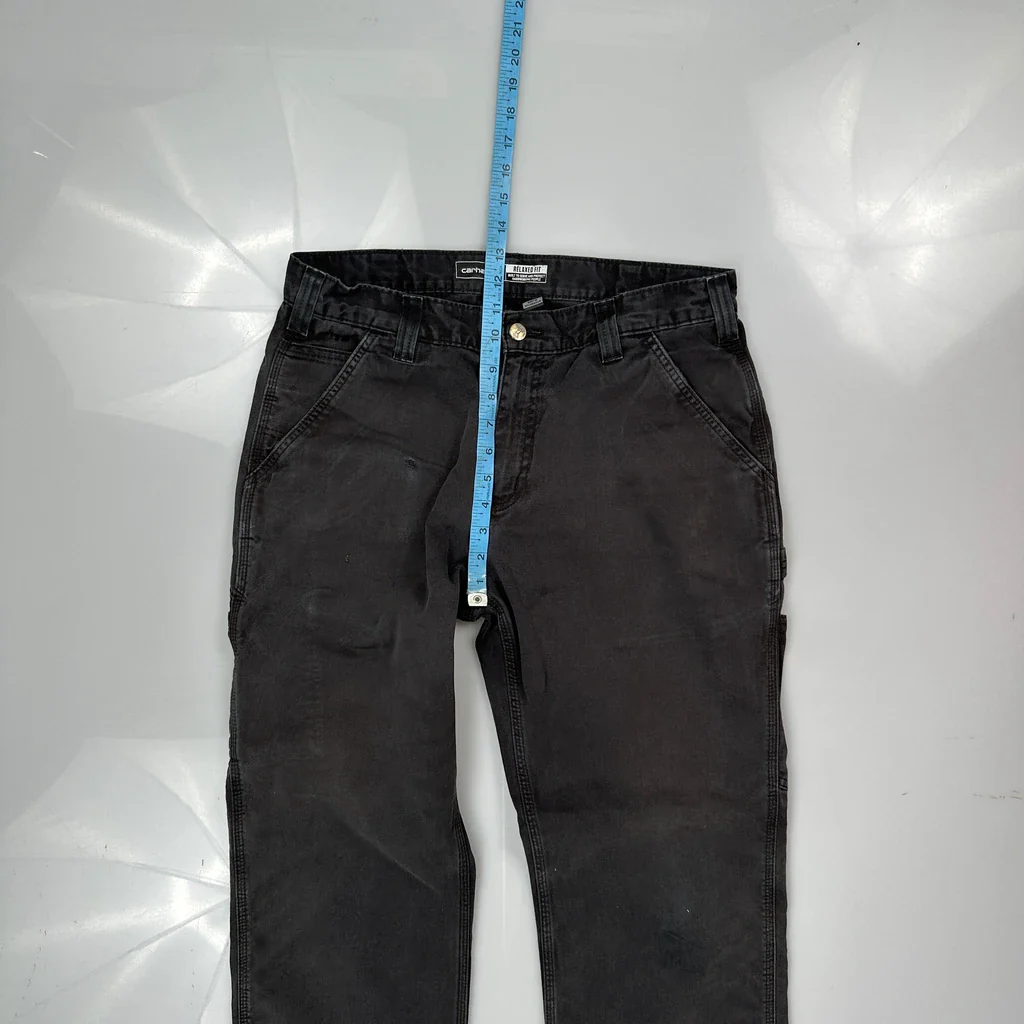 Carhartt Carpenter Trousers - 32W 30L Black Cotton - Image 4