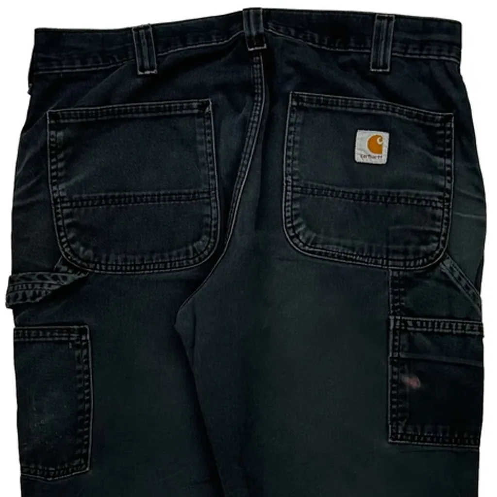 Carhartt Carpenter Trousers - 33W 28L Black Cotton - Image 9