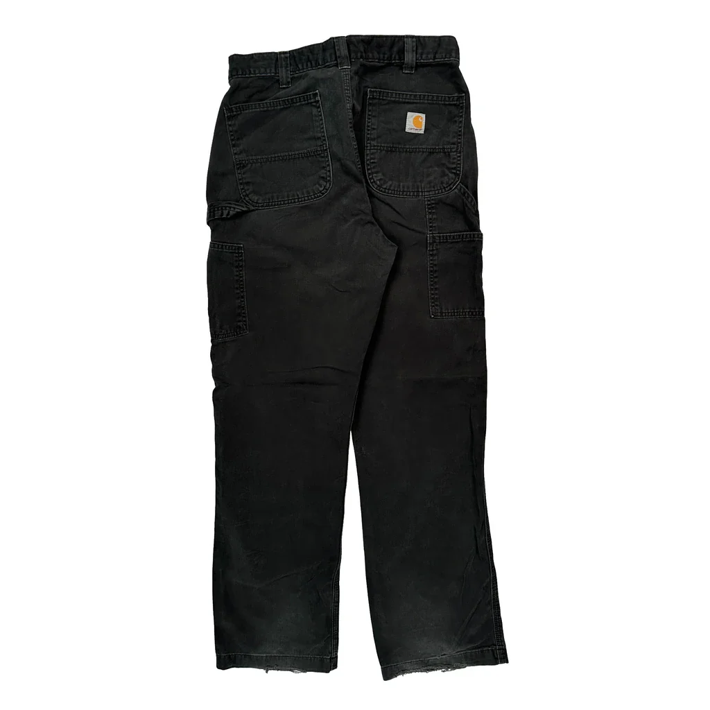 Carhartt B324 Blk Carpenter Trousers - 34W 32L Black Cotton
