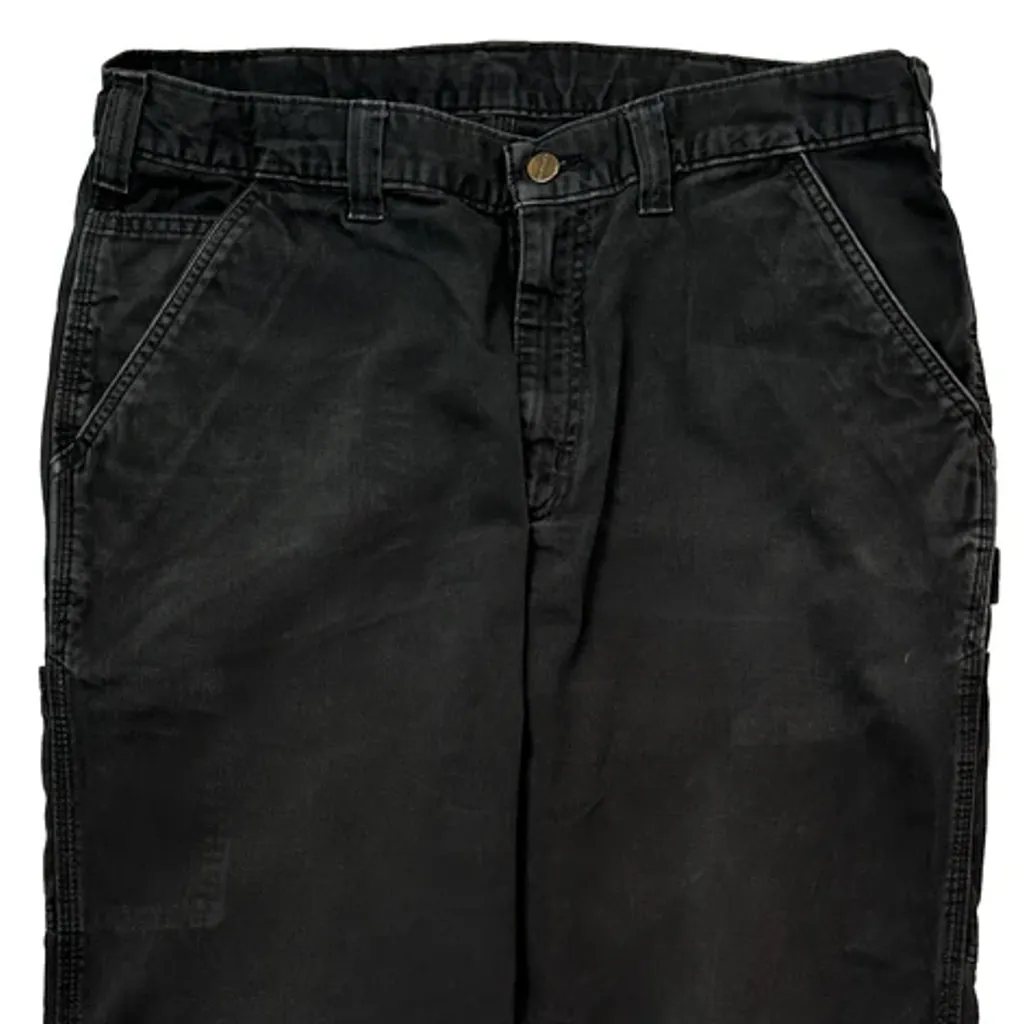 Carhartt B324 Blk Carpenter Trousers - 34W 32L Black Cotton - Image 10