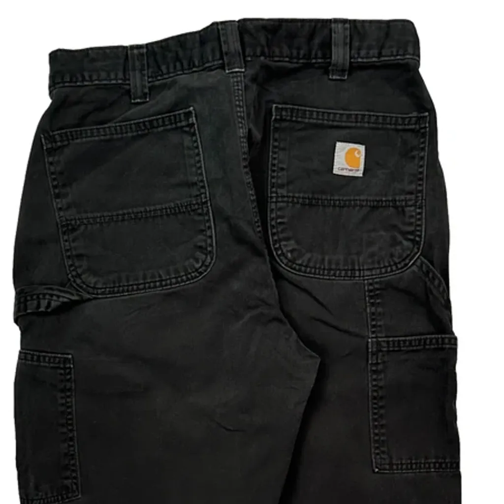 Carhartt B324 Blk Carpenter Trousers - 34W 32L Black Cotton - Image 8