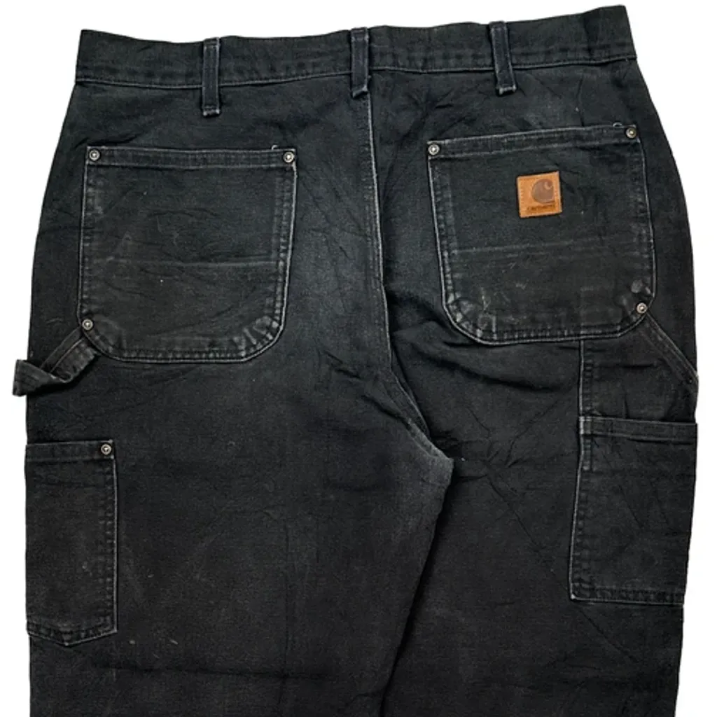 Carhartt B01 Blk Double Knee Carpenter Trousers - 34W 31L Black Cotton - Image 7