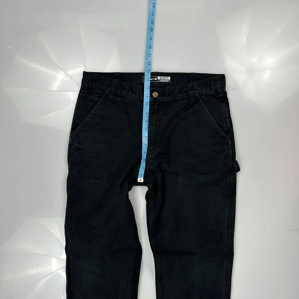 Carhartt Carpenter Trousers - 34W 34L Black Cotton - Image 4