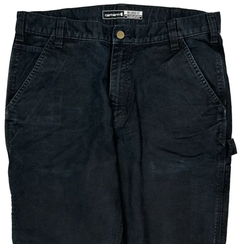 Carhartt Carpenter Trousers - 34W 34L Black Cotton - Image 9