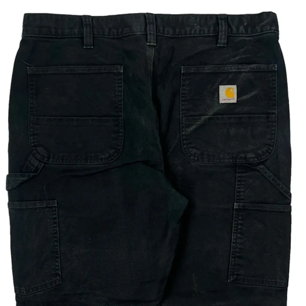 Carhartt Double Knee Carpenter Trousers - 36W 29L Black Cotton - Image 7
