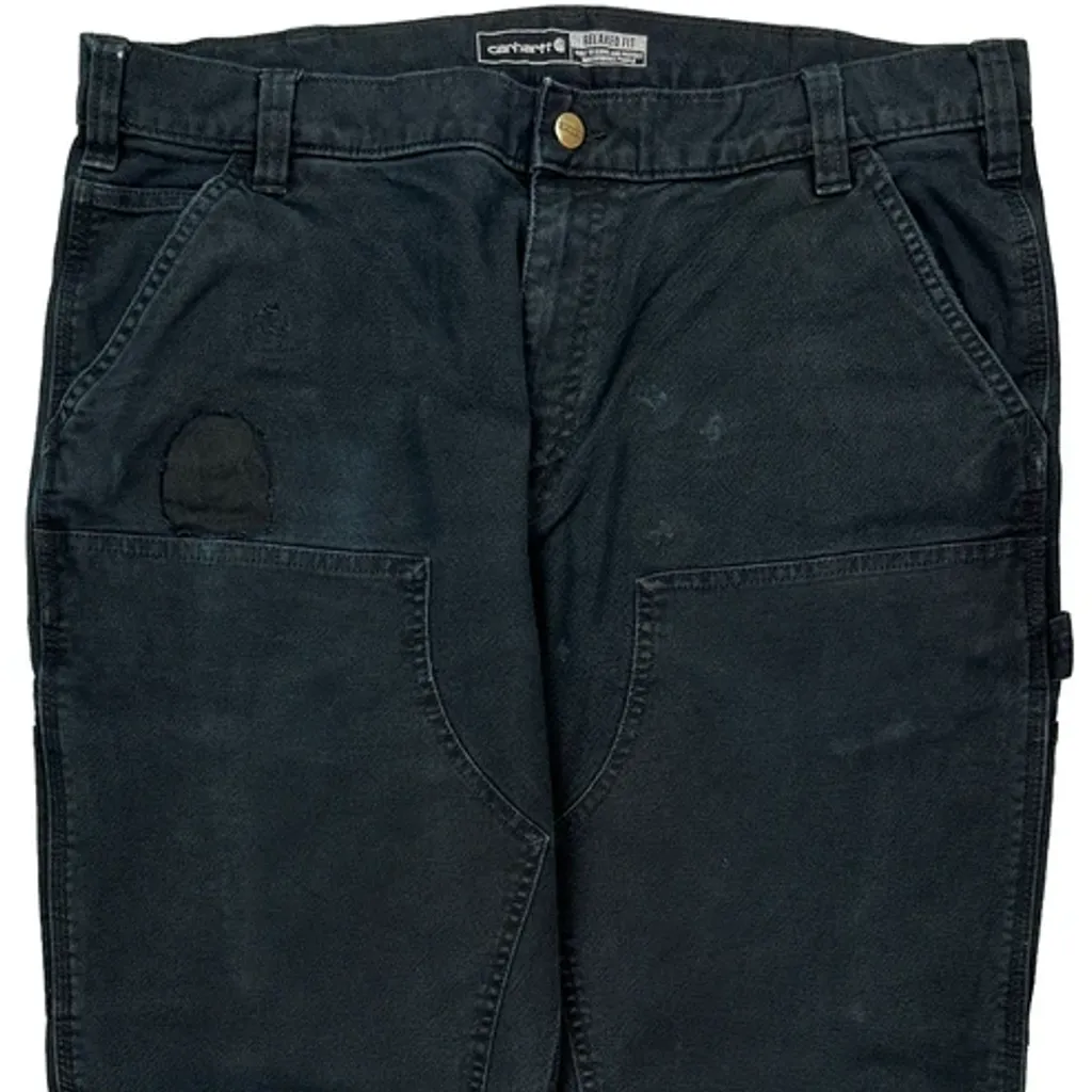 Carhartt Double Knee Carpenter Trousers - 37W 31L Black Cotton - Image 10