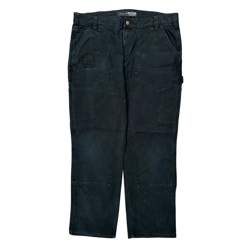 Carhartt Double Knee Carpenter Trousers - 37W 31L Black Cotton - Image 2