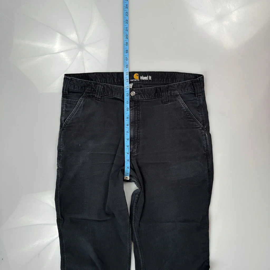 Carhartt Carpenter Trousers - 38W 28L Black Cotton - Image 4