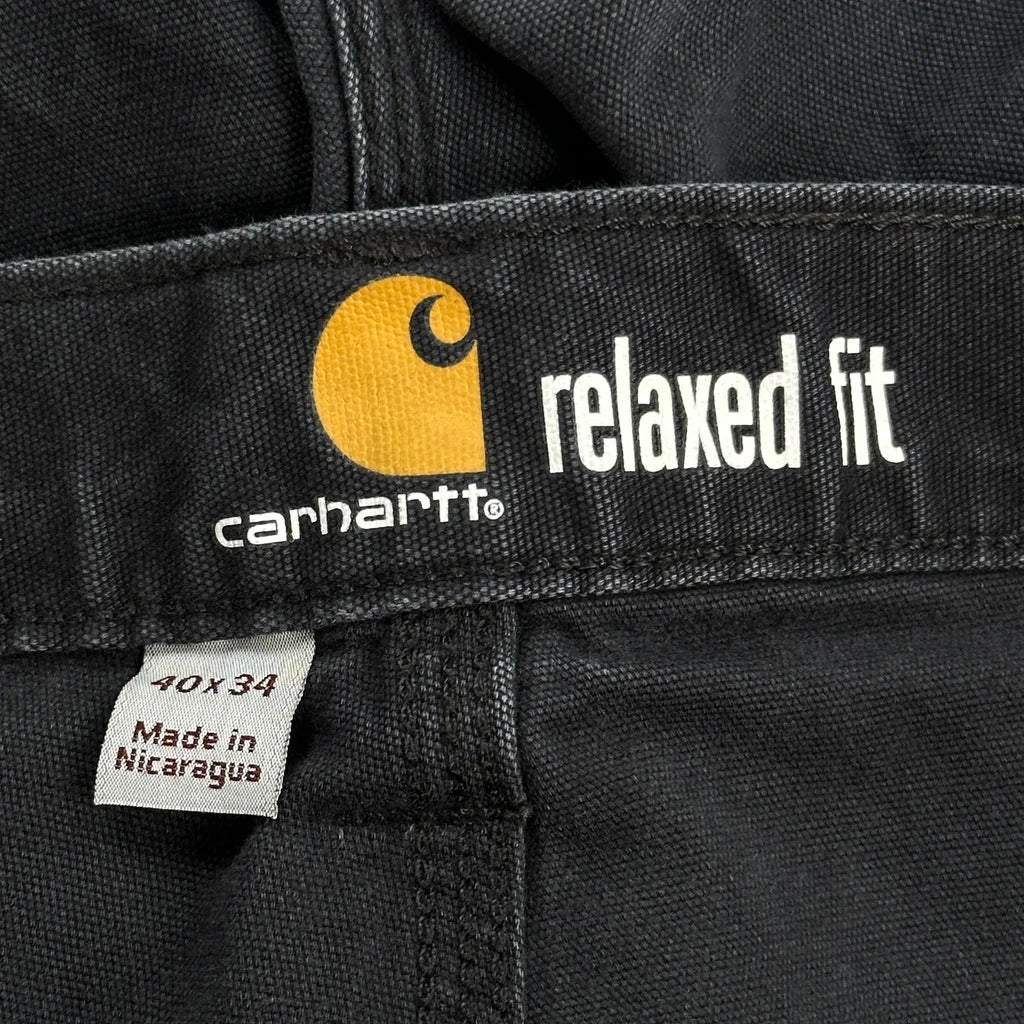 Carhartt Carpenter Trousers - 38W 28L Black Cotton - Image 6