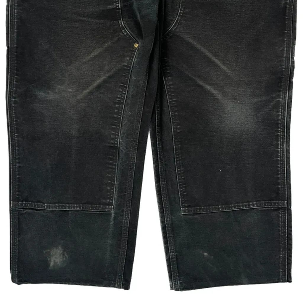 Carhartt Double Knee Carpenter Trousers - 38W 25L Black Cotton - Image 9