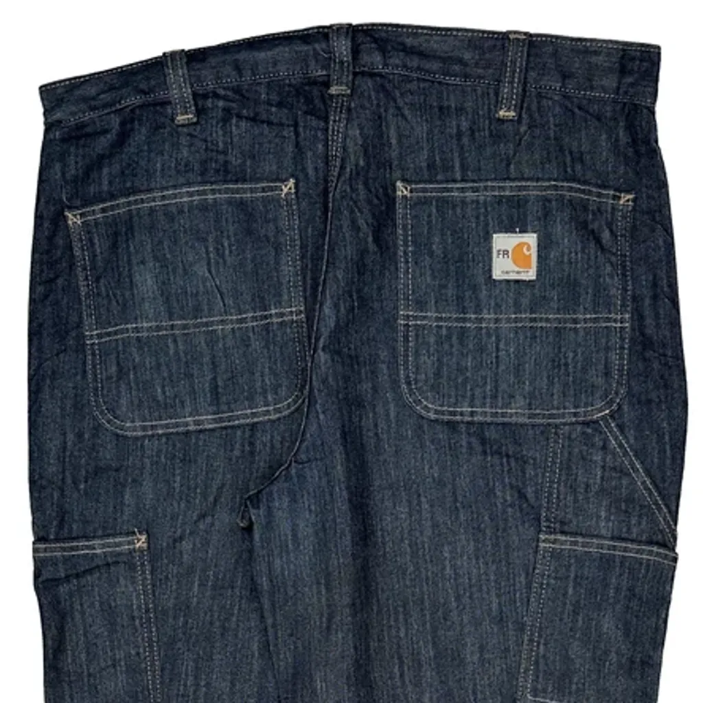 Carhartt Carpenter Trousers - 36″ Waist Blue Cotton Blend - Image 9