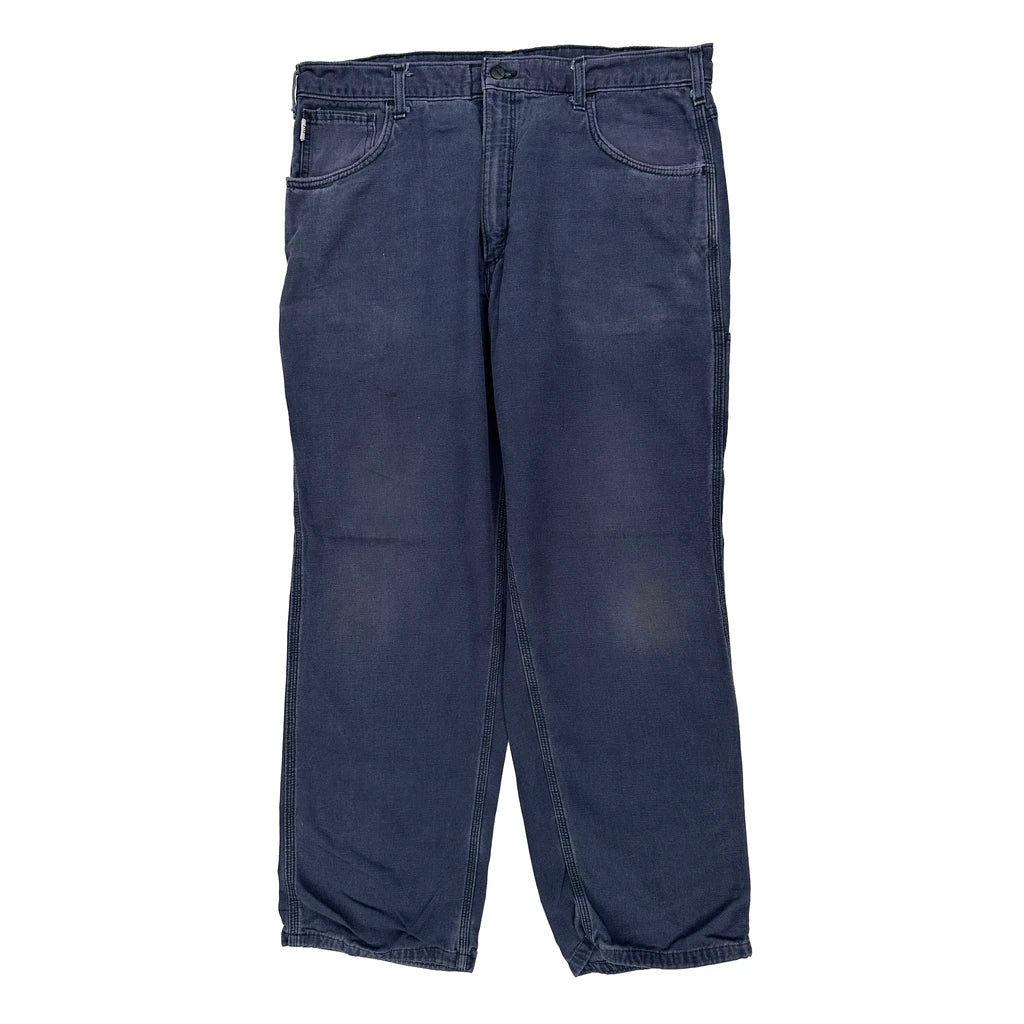 Carhartt Carpenter Trousers - 38W 32L Blue Cotton Blend - Image 2