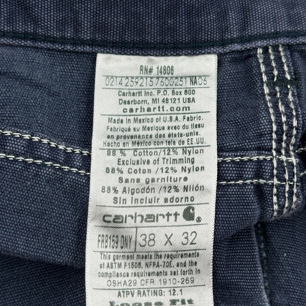 Carhartt Carpenter Trousers - 38W 32L Blue Cotton Blend - Image 6
