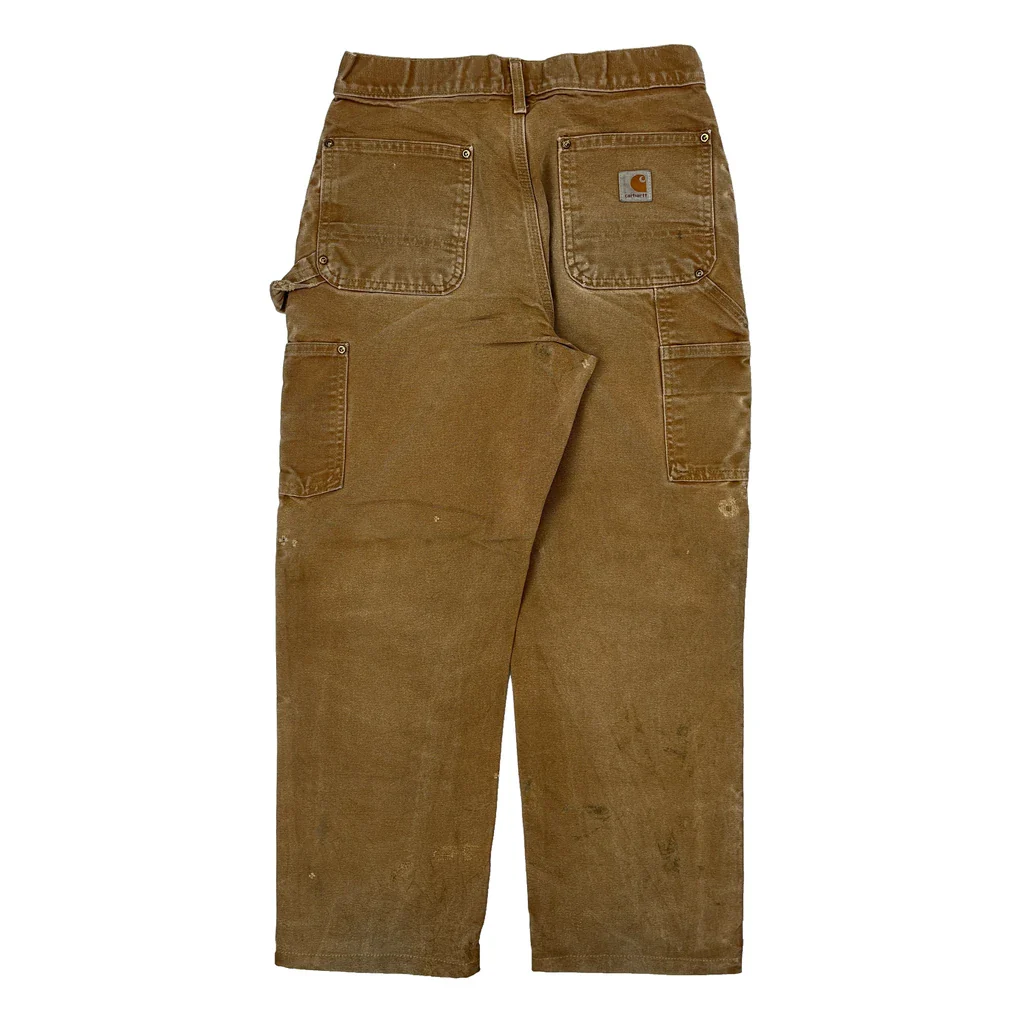 Carhartt Double Knee Carpenter Trousers - 28W 27L Brown Cotton