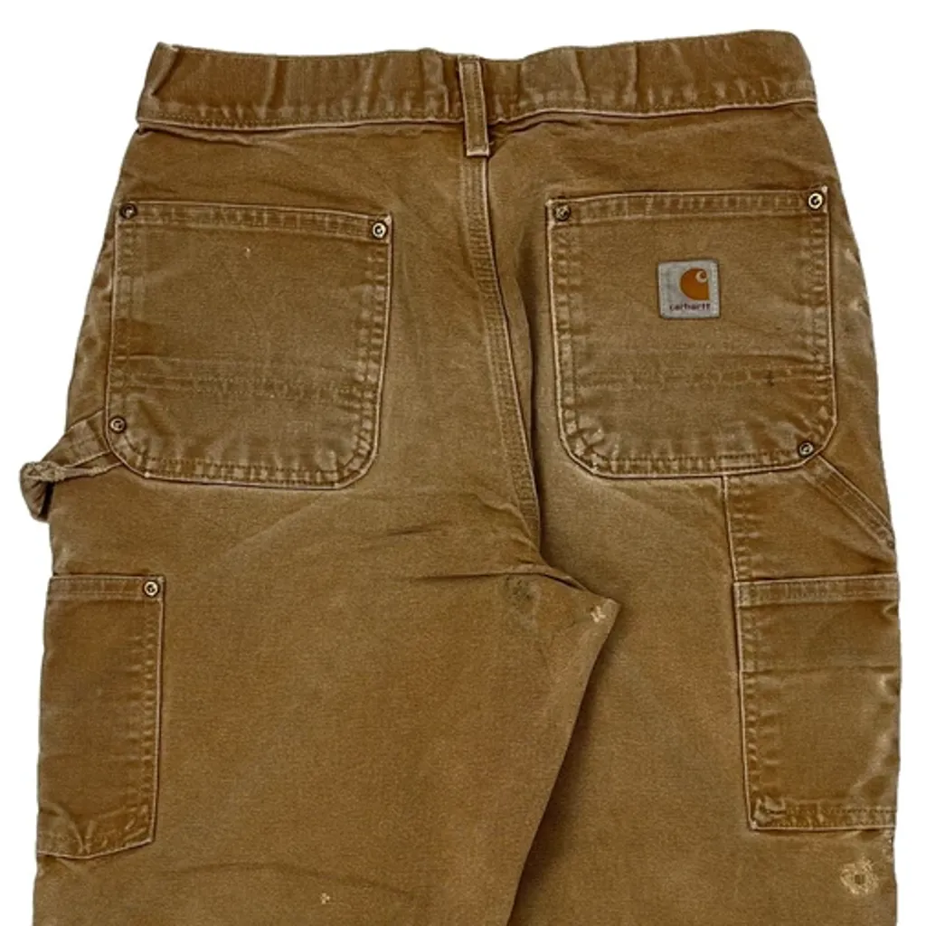 Carhartt Double Knee Carpenter Trousers - 28W 27L Brown Cotton - Image 6