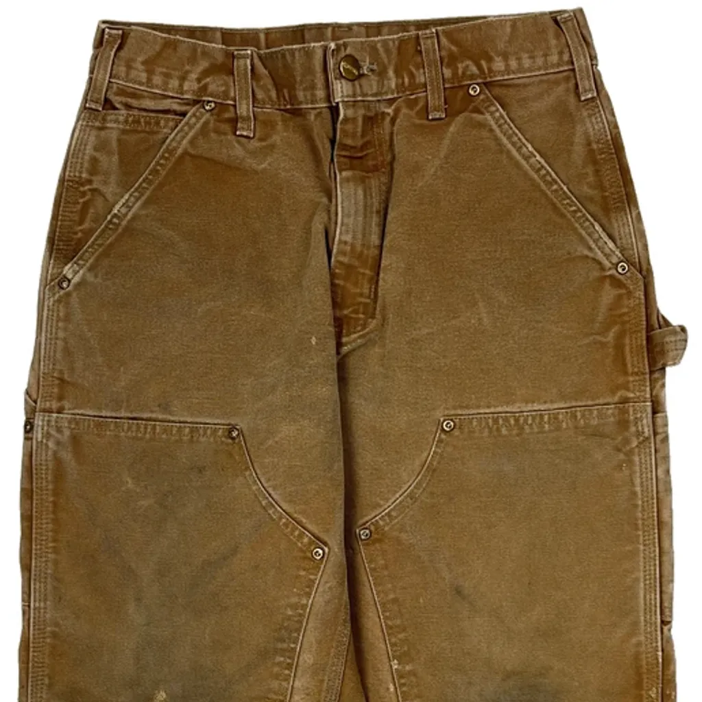 Carhartt Double Knee Carpenter Trousers - 28W 27L Brown Cotton - Image 8