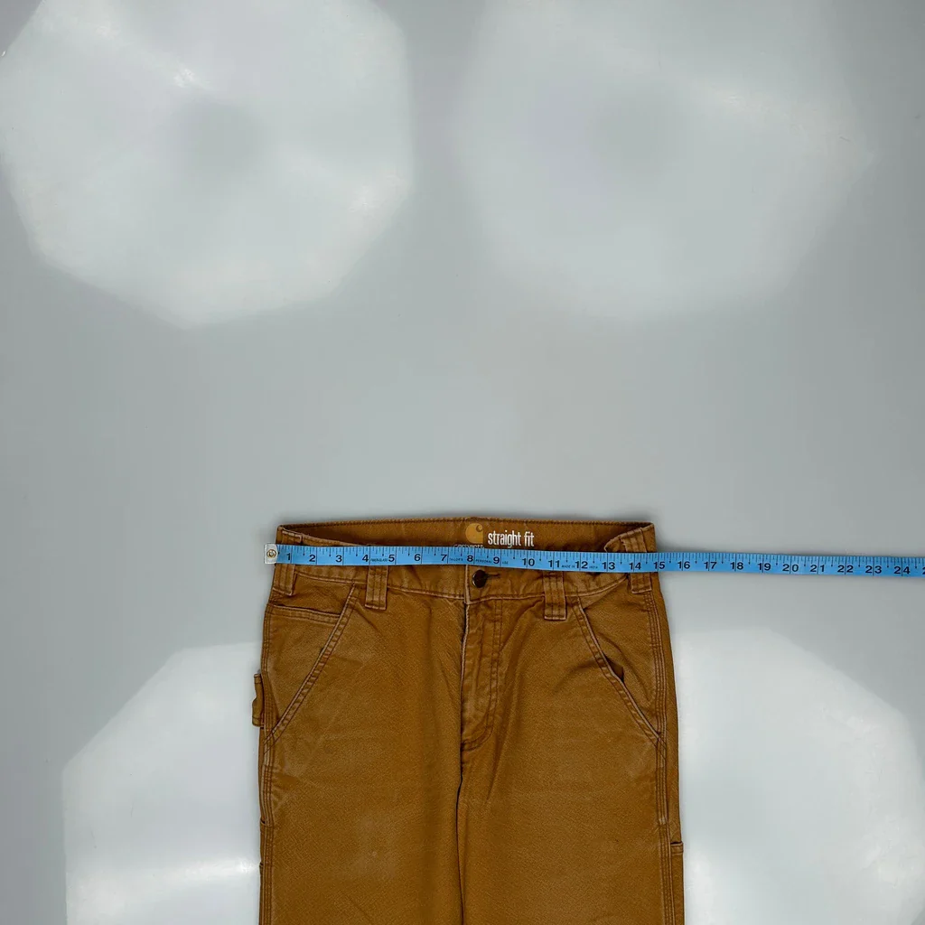 Carhartt Carpenter Trousers - 29W 28L Brown Cotton - Image 3