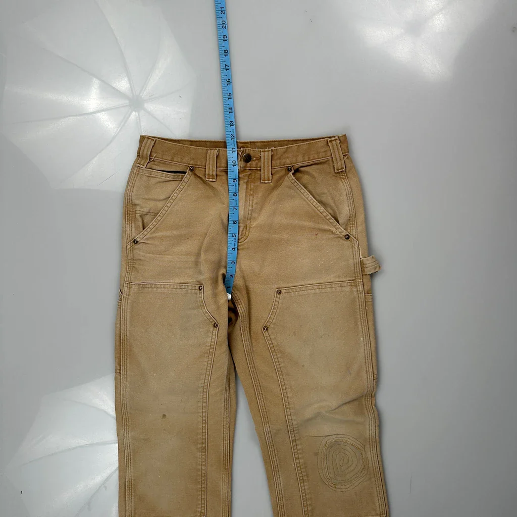 Carhartt Double Knee Carpenter Trousers - 30W 31L Brown Cotton - Image 4