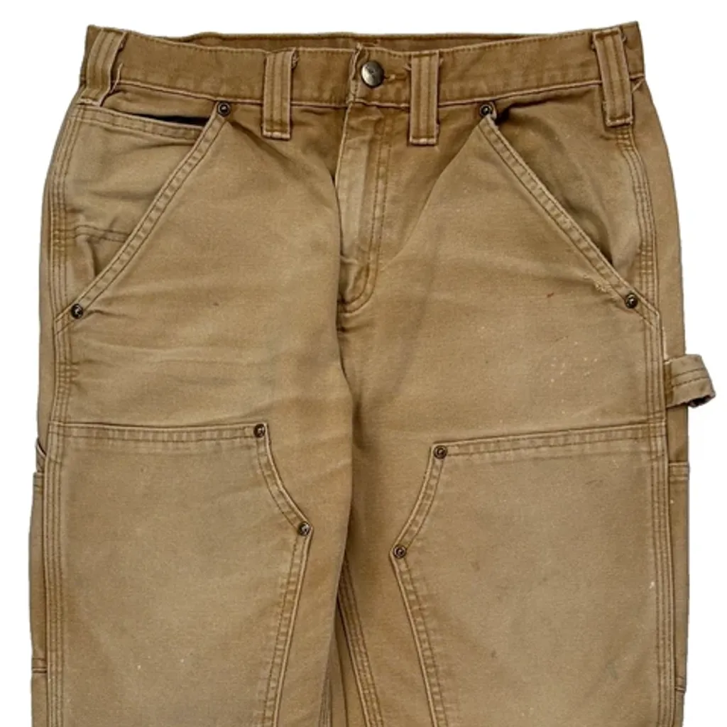 Carhartt Double Knee Carpenter Trousers - 30W 31L Brown Cotton - Image 9