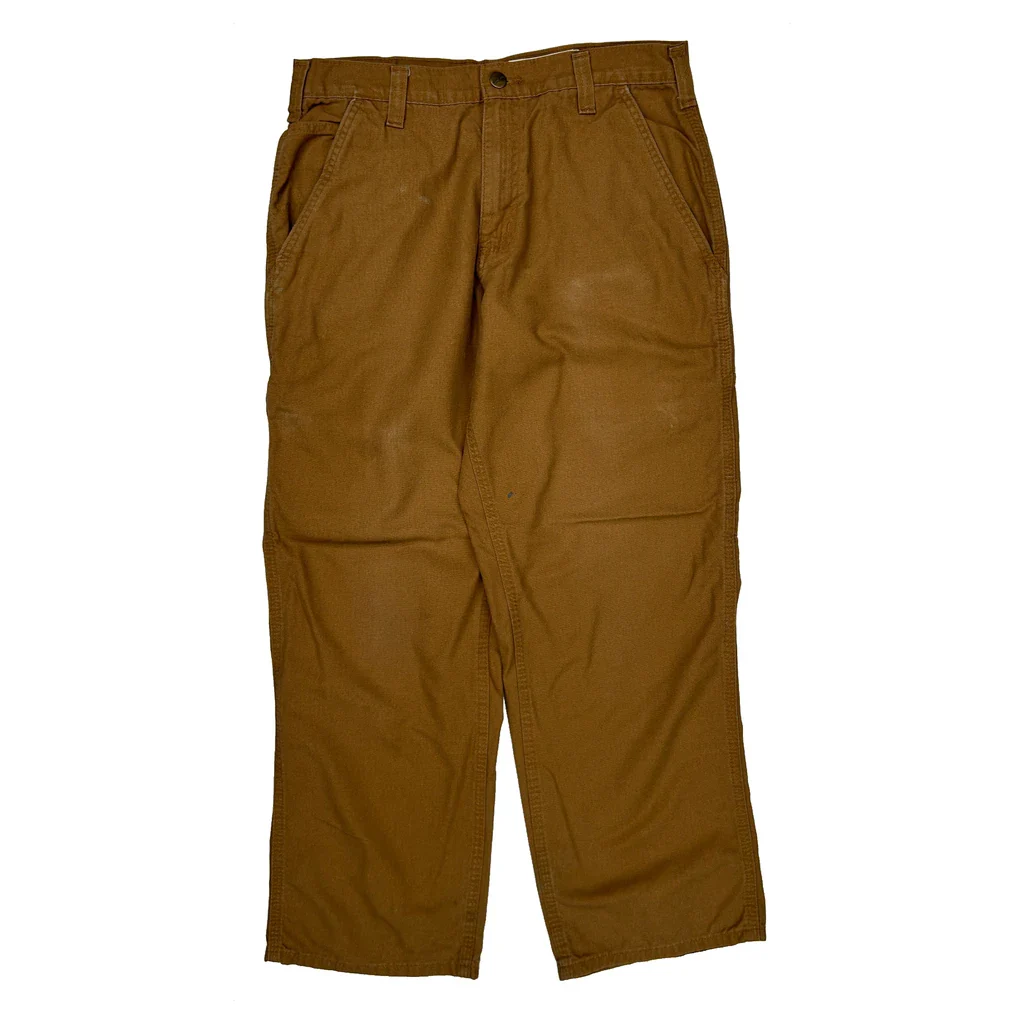 Carhartt Carpenter Trousers - 30W 28L Brown Cotton Blend - Image 2