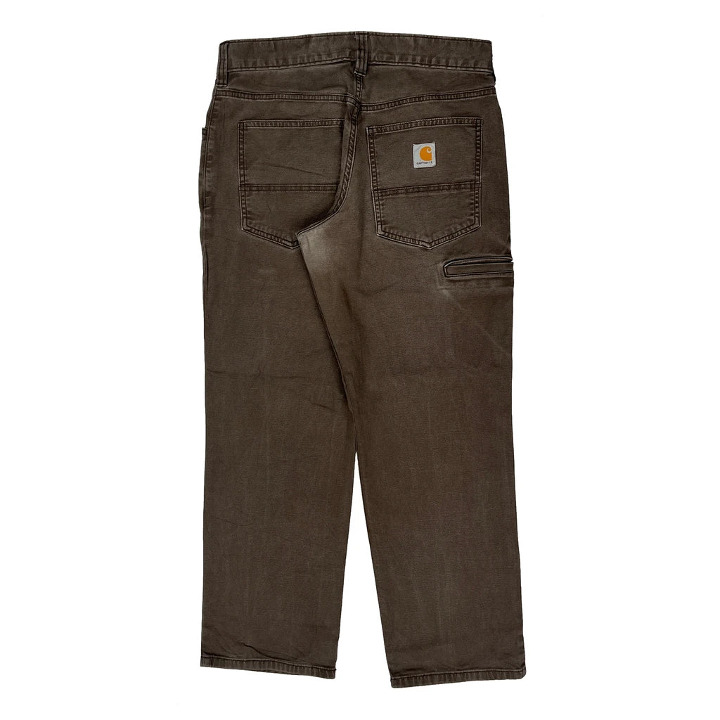Carhartt Carpenter Trousers - 30W 28L Brown Cotton