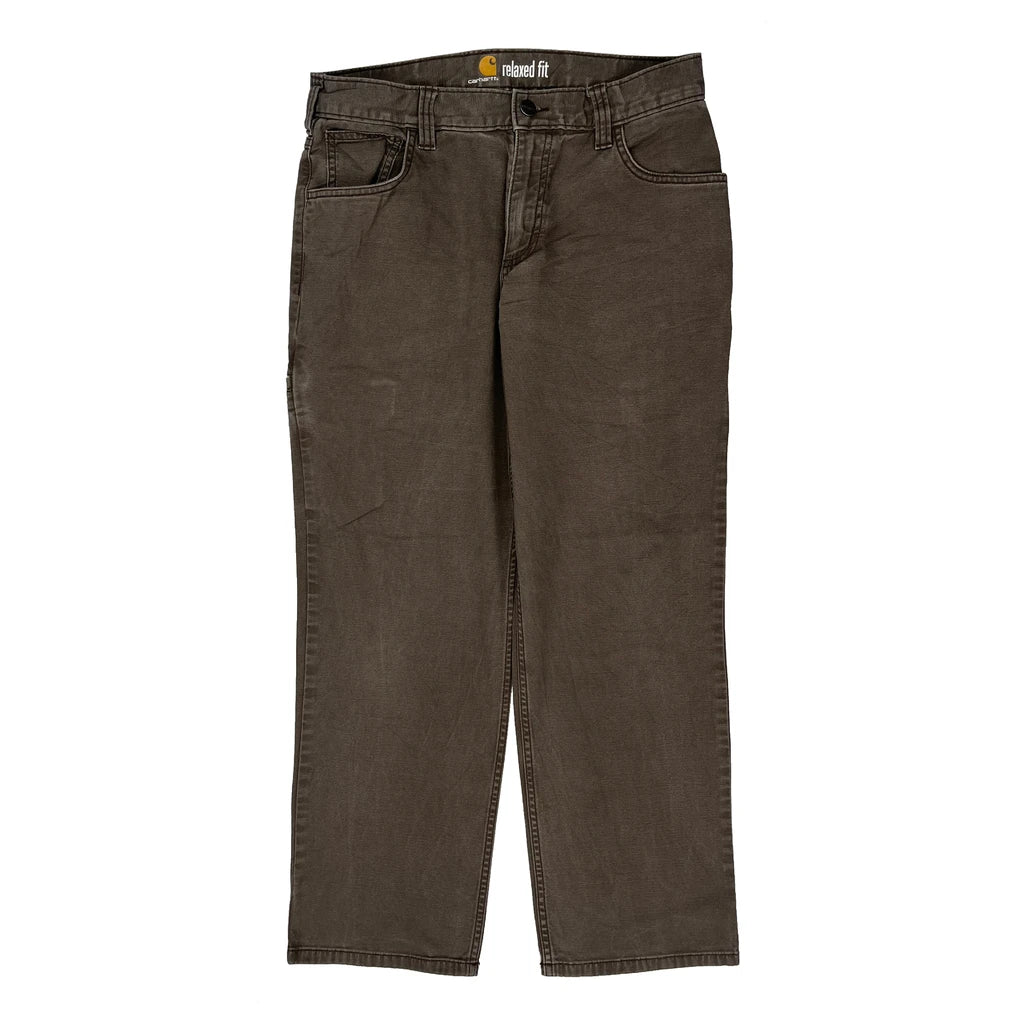 Carhartt Carpenter Trousers - 30W 28L Brown Cotton - Image 2