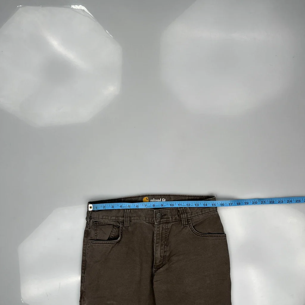 Carhartt Carpenter Trousers - 30W 28L Brown Cotton - Image 3
