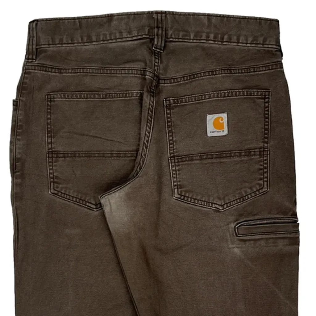 Carhartt Carpenter Trousers - 30W 28L Brown Cotton - Image 7