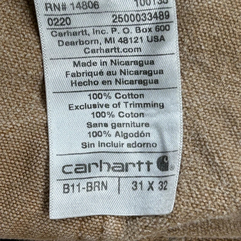 Carhartt B11 Brn Carpenter Trousers - 30W 31L Brown Cotton - Image 6