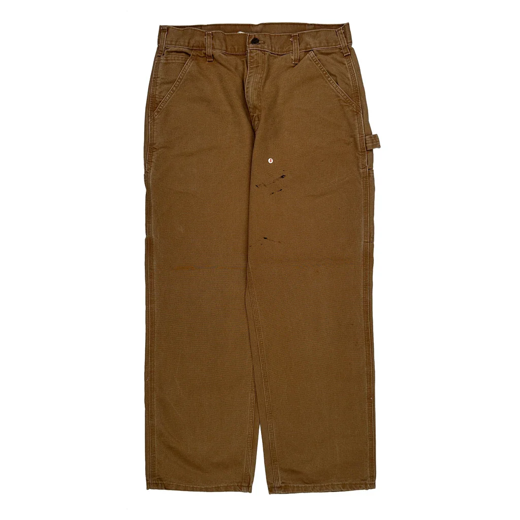 Carhartt B11 Brn Carpenter Trousers - 32W 30L Brown Cotton - Image 2