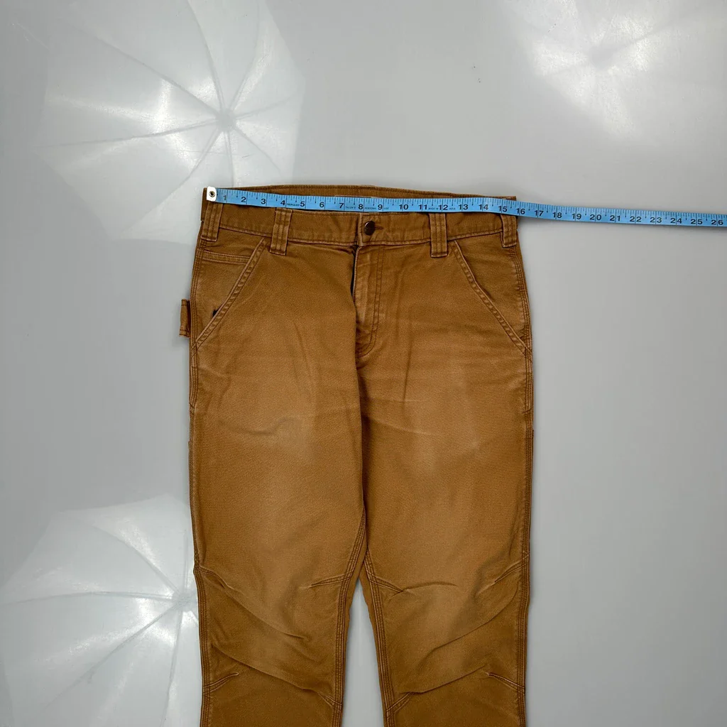 Carhartt Carpenter Trousers - 32W 31L Brown Cotton - Image 3