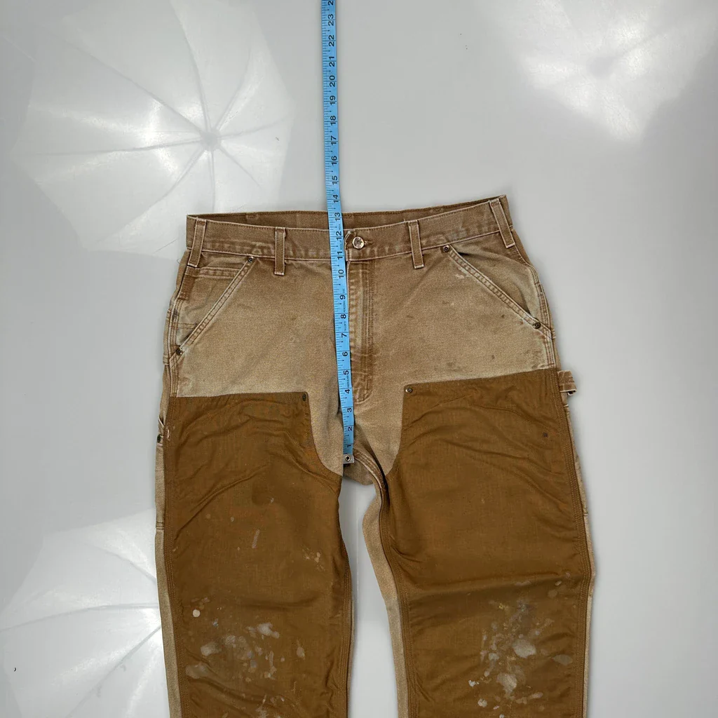 Carhartt B192 Brn Double Knee Carpenter Trousers - 32W 31L Brown Cotton - Image 4