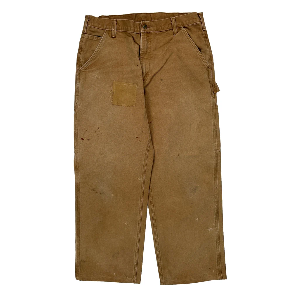 Carhartt Carpenter Trousers - 32W 28L Brown Cotton - Image 2