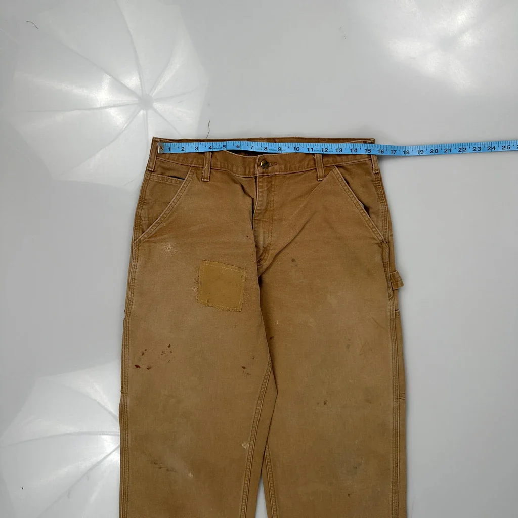 Carhartt Carpenter Trousers - 32W 28L Brown Cotton - Image 3
