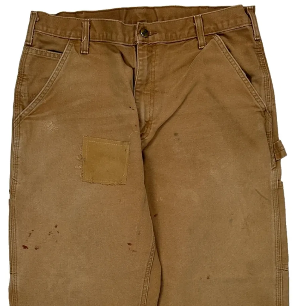 Carhartt Carpenter Trousers - 32W 28L Brown Cotton - Image 9