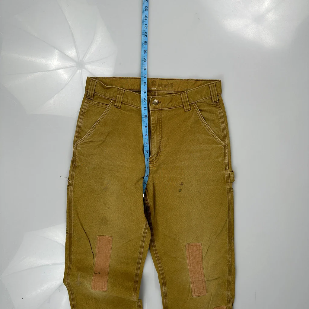 Carhartt Carpenter Trousers - 32W 35L Brown Cotton - Image 4