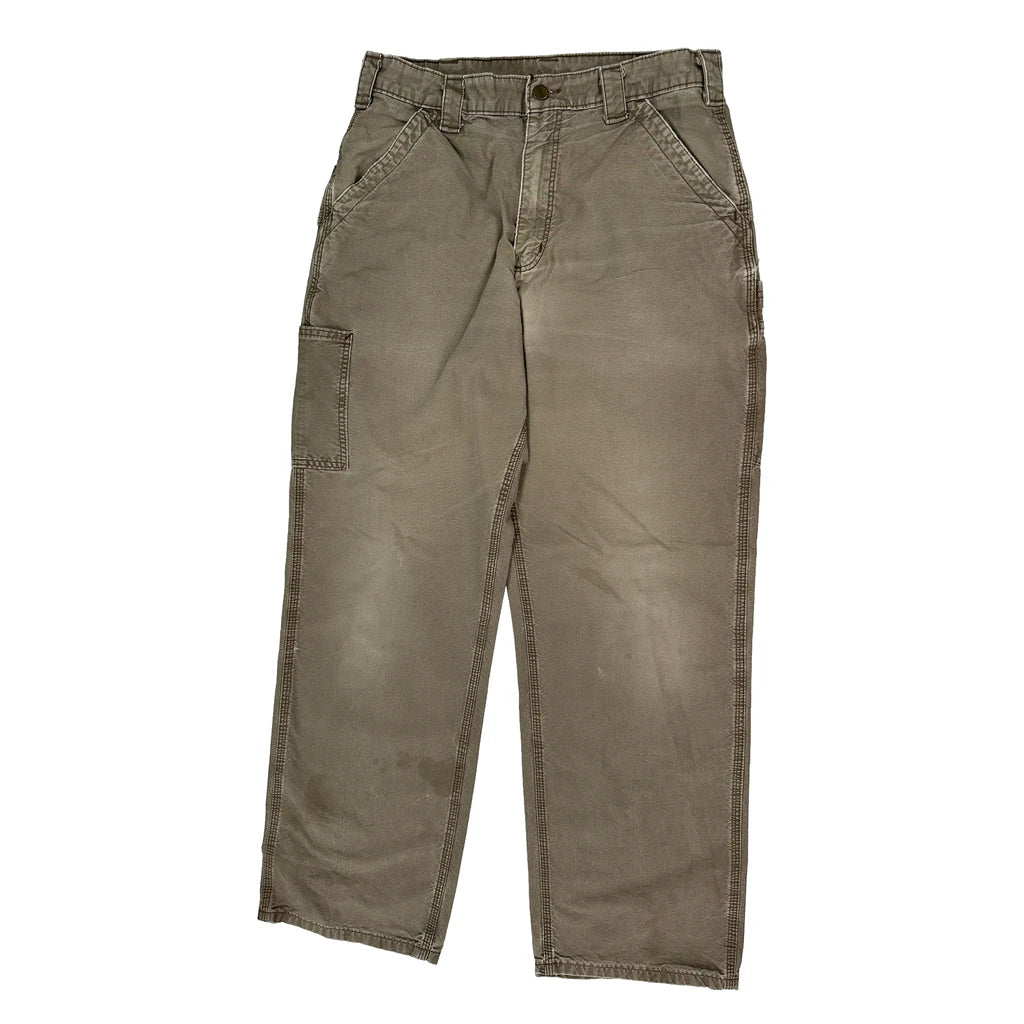 Carhartt Carpenter Trousers - 32W 32L Brown Cotton - Image 2