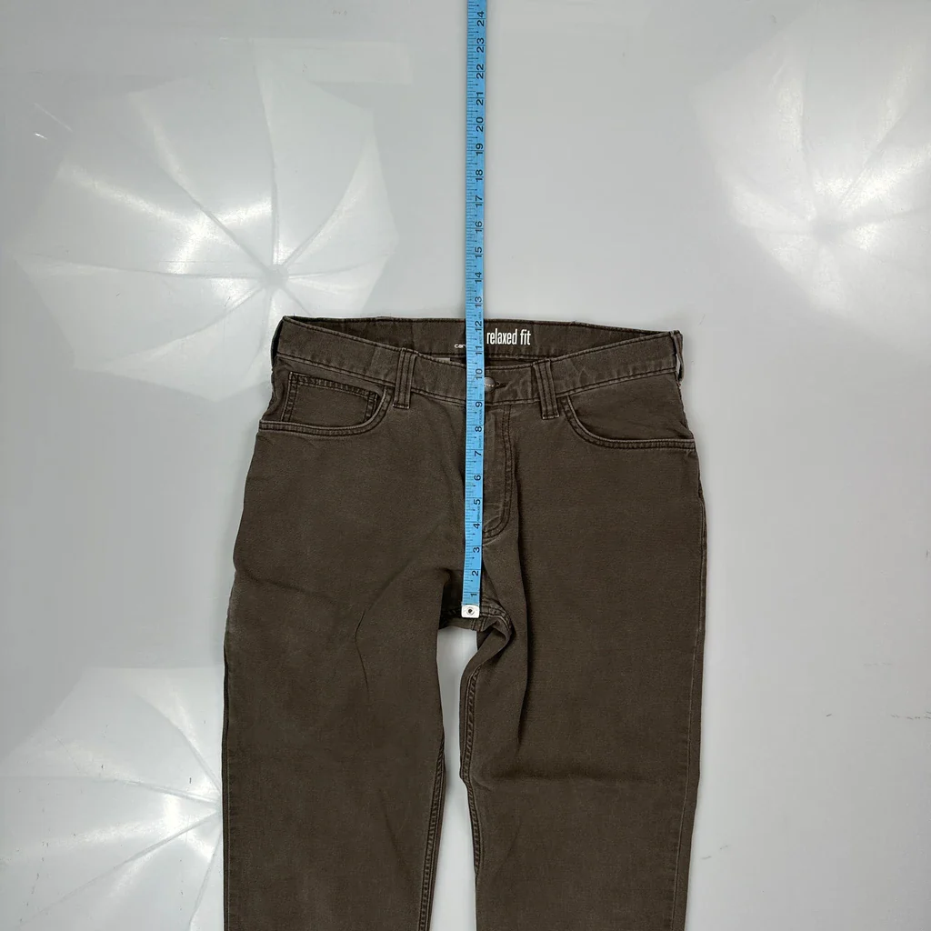 Carhartt Carpenter Trousers - 32W 28L Brown Cotton - Image 4