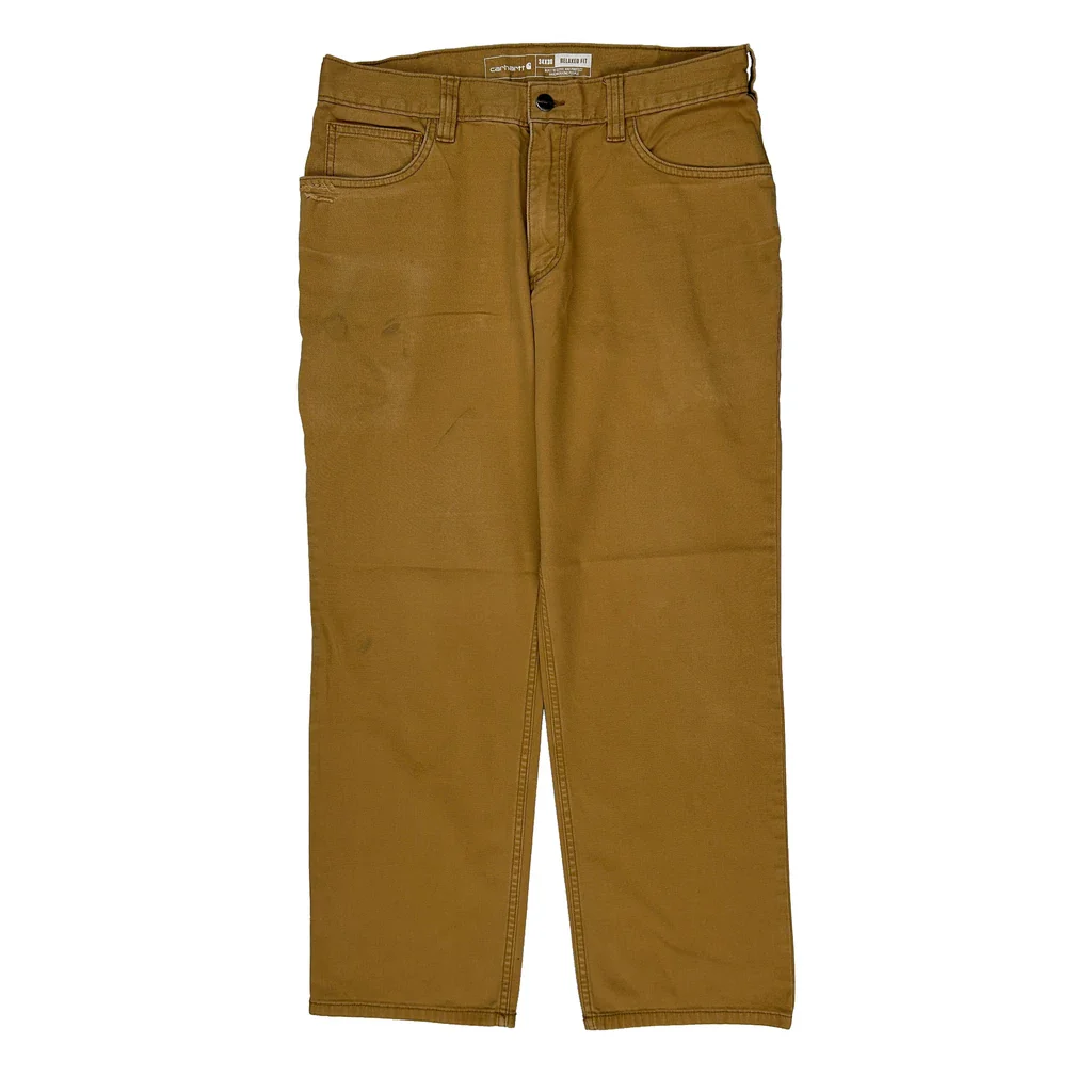 Carhartt Carpenter Trousers - 32W 28L Brown Cotton - Image 2