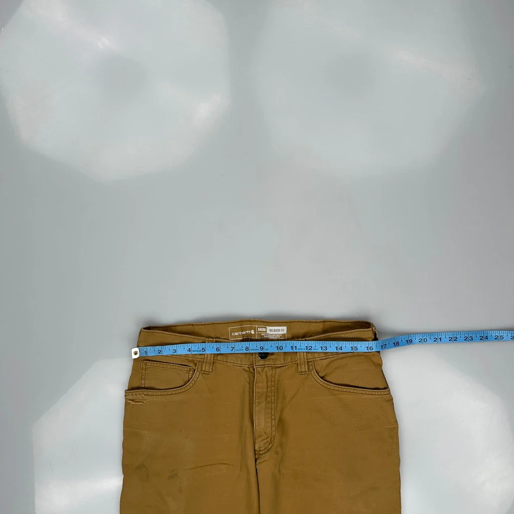Carhartt Carpenter Trousers - 32W 28L Brown Cotton - Image 3