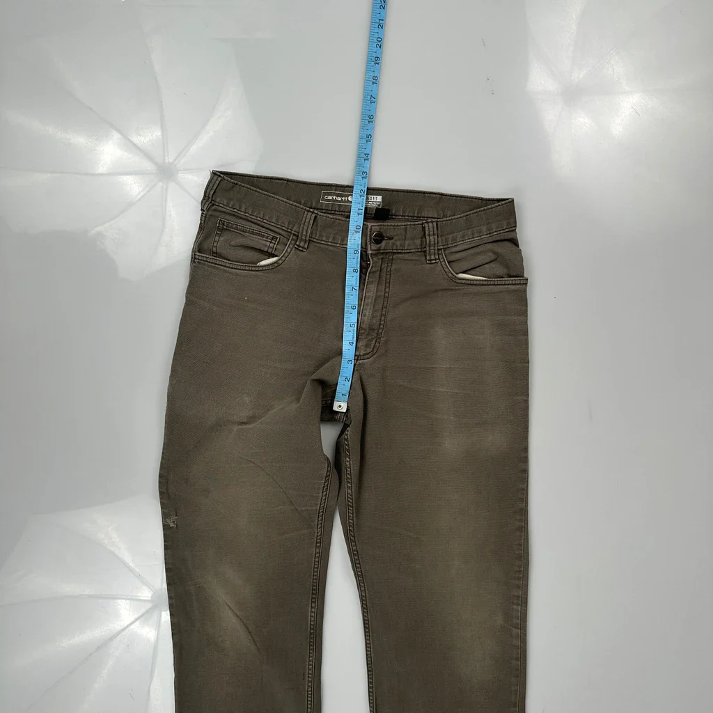 Carhartt Carpenter Trousers - 32W 30L Brown Cotton Blend - Image 4
