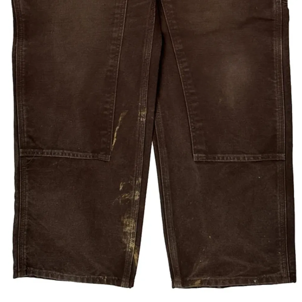 Carhartt Double Knee Carpenter Trousers - 33W 30L Brown Cotton - Image 8