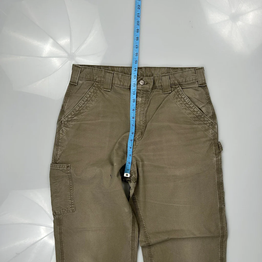 Carhartt B151 Lbr Carpenter Trousers - 33W 32L Brown Cotton - Image 4
