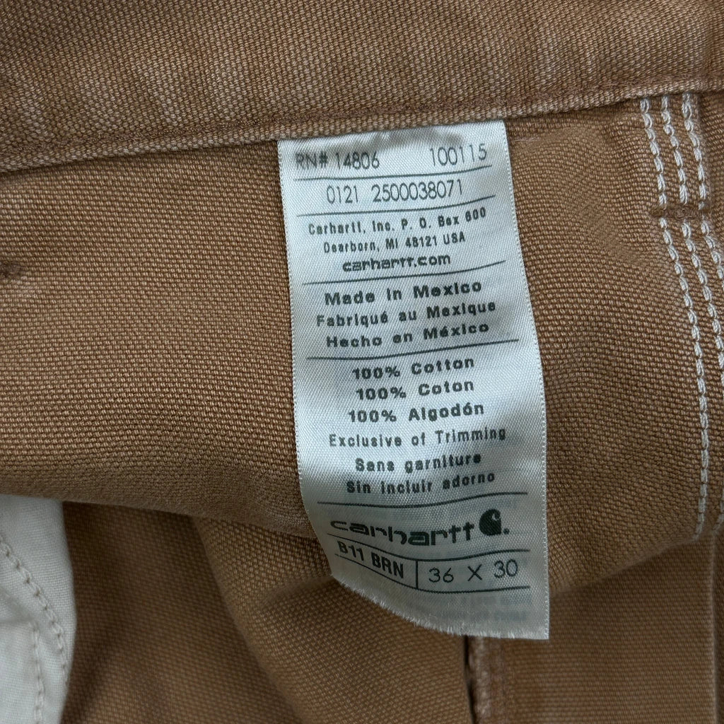 Carhartt B11 Brn Carpenter Trousers - 34W 30L Brown Cotton - Image 7
